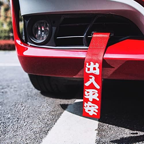 Xotic Tech Piros JDM Stílus Kínai Szlogenje Első Hátsó Lökhárító Track Racing Vontató Heveder Dekoratív Kötél Pótkocsi Öv Horog, Kompatibilis