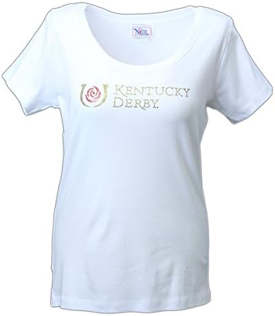 Nitro-USA Női Rövid Ujjú Kentucky Derby Mellett Rózsa Ékszer Nyak Felső