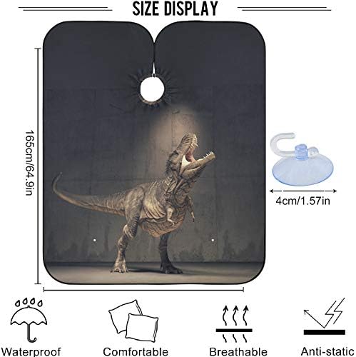 visesunny Borbély Cape Triceratops Dinó Állat Poliészter hajvágó Szalon Köpeny Kötény antisztatikus Hajvágás, Borotválás Ruhával Szakáll Borotválkozás
