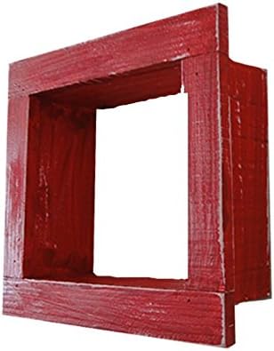 Négyzet Fa/a Fa Árnyéka Box Megjelenítés - 9 x 9 - Piros - Dekoratív Regenerált Szomorú Vintage Fellebbezés