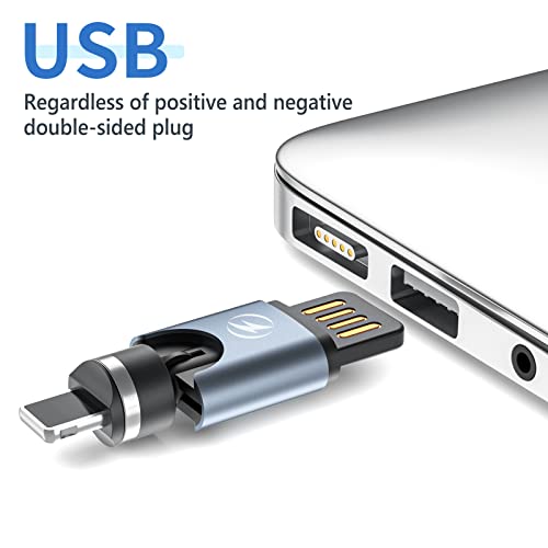 3 az 1-ben Mágneses USB Töltő, Mágneses USB-C Töltő, Multi-Tippek Kétoldalas Dugja be az USB Támogatást Gyors Töltés, 480Mbps, az i-Sorozat