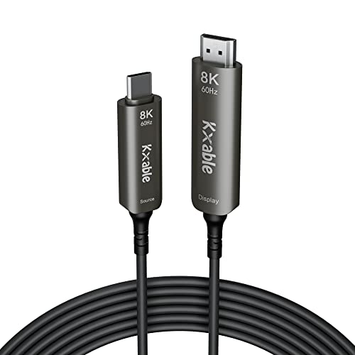 USB-C-HDMI 2.1 Kábel 75 Méter, USB 3.1 Típus C-8K Optikai HDMI Kábel (8K@60Hz,4K@120Hz) Thunderbolt 3/4 Kompatibilis, a MacBook, iPad Pro,