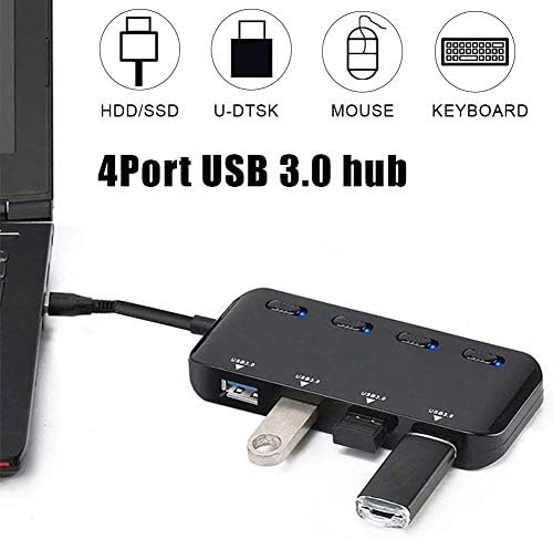WPYYI USB3.0 Hub，4 portos Nagy Sebességű Splitter Micro USB Hub Tablet Laptop Notebook Számítógép