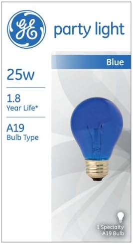 A GE Lighting Fél Fény 49724 25-Watt Kék 19 Villanykörte Közepes Bázis, 1 Csomag