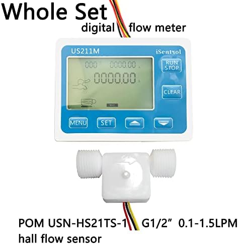 Áramlás Érzékelő 0.1-1.5 LPM áramlásmérő Totalizátor áramlásmérő a vízáramlás Érzékelő G1/2 Turbinás Áramlásmérő