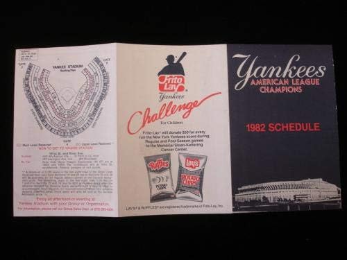 1982-ben New York Yankees Hivatalos Menetrend - MLB Aláíratlan Egyéb