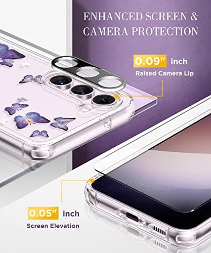 GVIEWIN Kompatibilis a Samsung Galaxy S23 Plusz Esetben képernyővédő fólia+Kamera Lencséjét Védő, Vékony Ütésálló Világos,