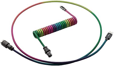 CableMod Pro Tekercselt Billentyűzet Kábel (Sterling Fólia, Fekete, USB A-USB C Típusú, 150cm)