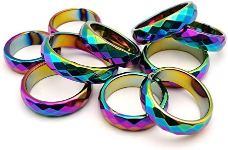 Morchic Hematit Kő Gyűrűk Női Férfi Unisex, Szorongás Egyensúly Gyökér Csakra (a Csomag Vegyes Méret)