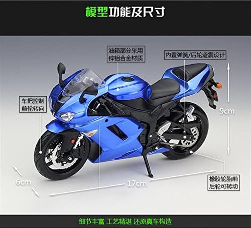 NASJAQ Modell kit Motoros Modell Szülinapi Ajándék a Kawasaki Ninja ZX-6R Autó Gyűjtemény 1/12 (Szín : Kék)