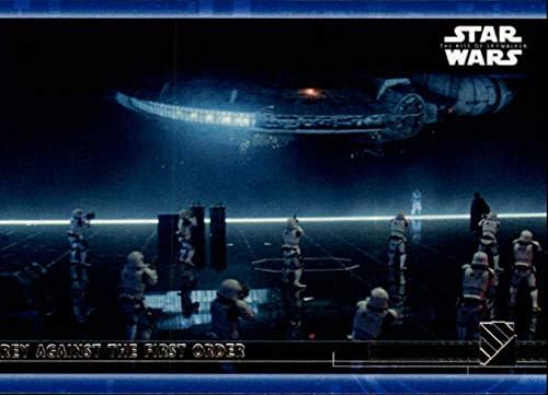 2020 Topps Star Wars A Rise of Skywalker Sorozat 2 Kék 44 Rey ellen az Első Rend Kereskedelmi Kártya