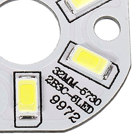 uxcell LED Chip Izzó 300mA 3W 6 Led-5730 Felületre Szerelt Eszközök Modul Alumínium Tábla Tiszta Fehér Szuper Fényes 32 mm-es Dia 5db a Floodlight