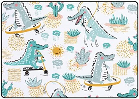 Tele Beltéri Szőnyeg Játszani Mat Krokodil Kaktuszok Helyes Nappali Hálószoba Oktatási Gyerekszoba Szőnyeg Terület Szőnyegek 60x39inch