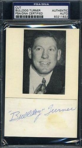 Bulldog Turner Vintage Aláírt Psa/dns-3x5 Index Kártya Vágott Autogramot Hiteles - NFL-Vágott Aláírás