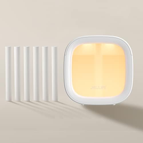 JISULIFE Hordozható Mini Párásító Újratölthető Éjszakai Fény Hálószoba 300ml + 6 Db Pamut Botok Szűrő