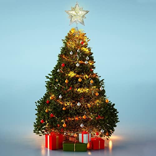Dynaming karácsonyfa Topper, 10 LED-es Villogó Fények fa tetején Csillag, 11.5 elemes Világító Díszek a karácsonyfára Haza Xmas Fél Ünnepi