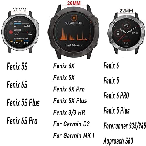 EGSDSE 26 22 20 MM Watchband Szíj, a Garmin Fenix 7x ，Fenix 7，Fenix 7s Intelligens Karóra gyorskioldó Szilikon Easyfit Csuklópántot