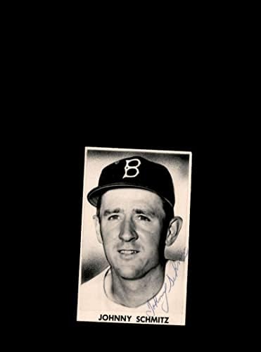 Johnny Schmitz Aláírt Vintage 1950-es Eredeti 3x4 Fotó Autogramot Brooklyn Dodgers