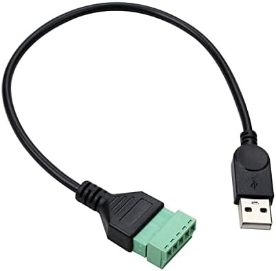 Teansic 2 Csomag 1ft USB 2.0 EGY Férfi 5 Pin Csavaros Terminál Csatlakozó Solderless Csatlakozó Töltés, Adatátvitel, Átalakító Adapter