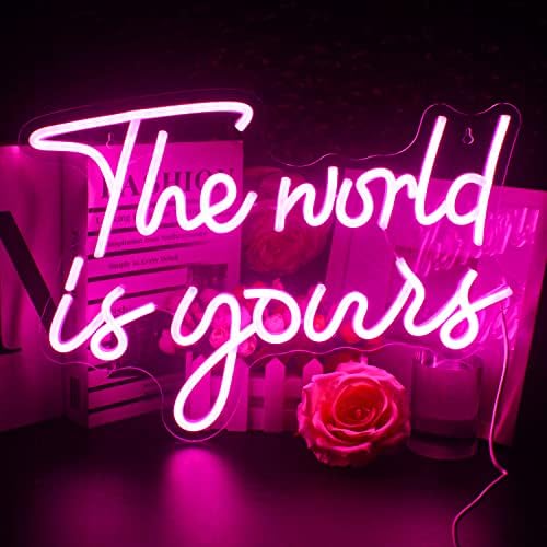 Tiéd a Világ neonfényekhez, Rózsaszín Led Neon Lámpa Fali Dekor, világít Alá, hogy az Esküvő, Eljegyzés,USB Powered Led