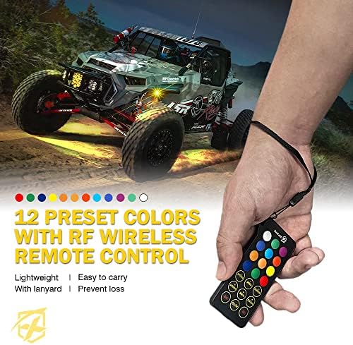 Xprite RGBW LED-Rock Világítás Szett Bluetooth & Vezeték nélküli Távirányító, Többszínű Autók Underglow, Kerék, Footwell Neon