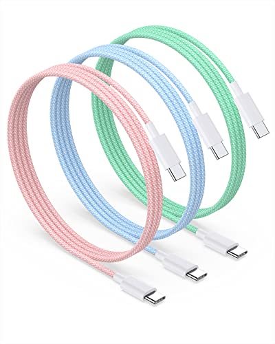 [3 Csomag/6FT] USB-C-USB-C Kábel, Nylon Fonott USB Típus C C Töltő Kábel Gyorsan Felelős az iPad mini Pro 6/5/4/3, iPad Air