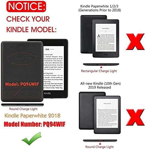LucklyingBao Case 6 Kindle Paperwhite (10 Generáció, 2018 Kiadások)-Premium Ultra Könnyű Shell Cover Automatikus Wake/Sleep