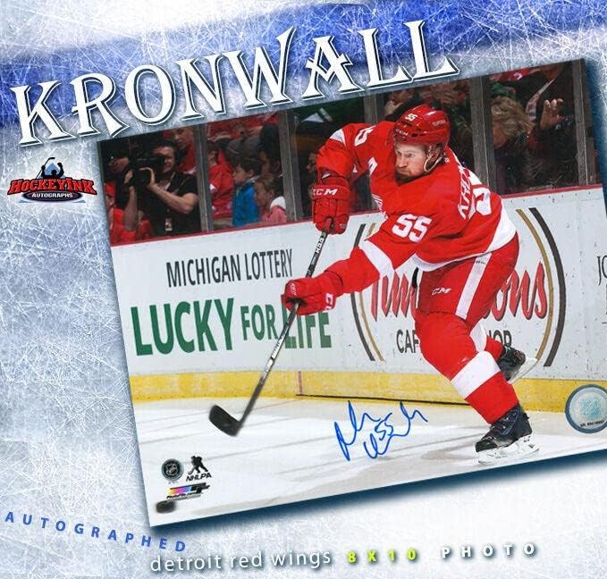 NIKLAS KRONWALL Dedikált Detroit Red Wings 8x10 Fotó - 70152 - Dedikált NHL-Fotók