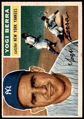 1956 Topps 110 GRY Yogi Berra New York Yankees (Baseball Kártya) (Szürke Vissza) EX Yankees