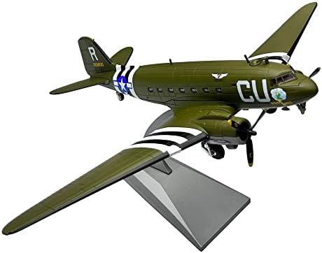 1/100 Skála második VILÁGHÁBORÚ Douglas C47 Magasvasút szállító Repülőgép Fröccsöntött Fém Repülőgép Repülő Modell Ajándék, Dísz