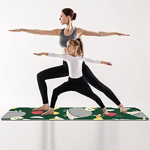 Vastag, Csúszásmentes Gyakorlat & Fitness 1/4 jóga szőnyeg Sündisznó Gyümölcs Minta Nyomtatás Jóga Pilates & Emelet Fitness Edzés (61x183cm)