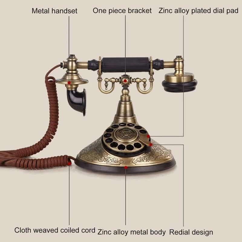 LEPSJGC Vintage Telefon Forgó Tárcsázási Vezetékes Régimódi Telefon Kézibeszélő Csengőhang Hangerejének Beállítása a Tanulmány Hálószoba