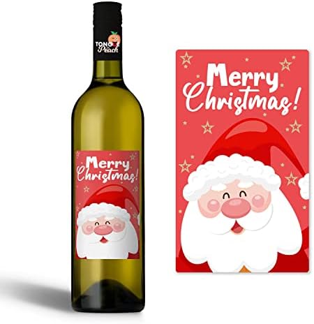 Karácsonyi borosüveg Címkéjén - Boldog Karácsonyt - Karácsony a Secret Santa - Ünnepi Címke - a Kolléga - Munka - WBL38
