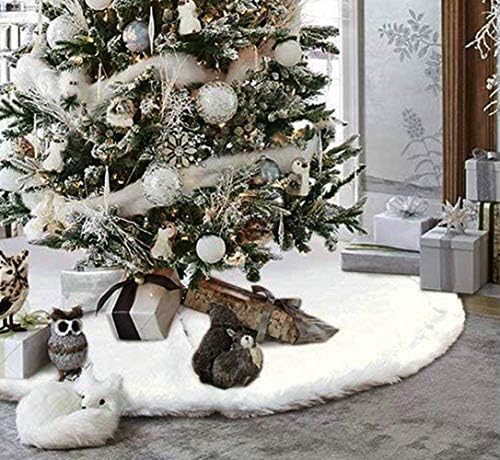 48 hüvelyk műszőrme karácsonyfa Szoknya Hófehér Fa Szoknya, a Karácsonyi Díszek