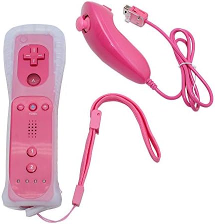 Lyyes Távirányító a Wii, Wii Remote, valamint Nunchuck Irányítók a Szilícium Esetben Szíj, a Wii pedig Wii U (Rózsaszín)