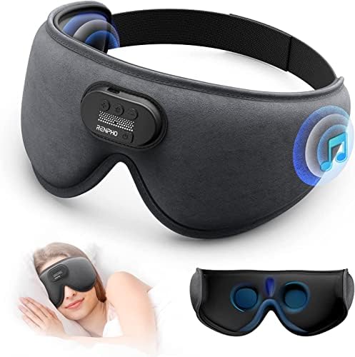 RENPHO EyeSnooze alvómaszk - Ultra Puha HD Bluetooth Aludni Szem Maszk Fejhallgató, 3D Áramszünet Alszik Maszk Oldalon Talpfa/Férfi,