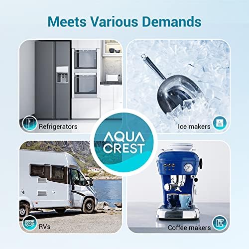 AQUACREST In-Line vízszűrő a Hűtőben, majd Jég Készítő, 5 év vagy 10 000 Liter Nagy Kapacitású, 1/4-Inch Közvetlen kapcsolat