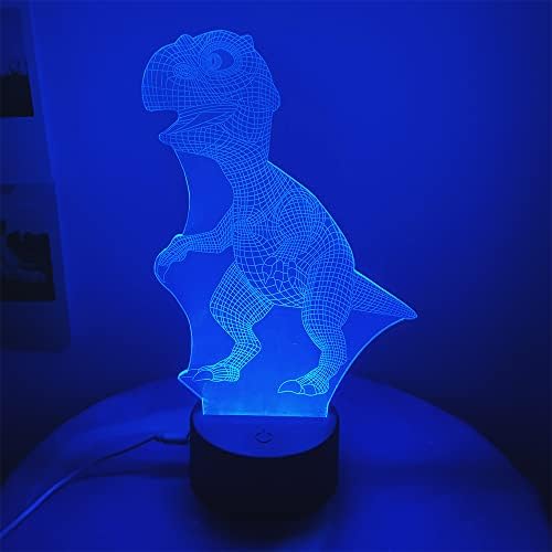 Dinoszaurusz Éjszakai Fény Gyerekeknek 3D-s Illúzió, asztali Lámpa 16 Színek Fokozatosan Változó Karácsonyi Dekoráció Led