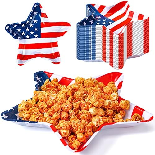 Nuenen 50 Db USA-Star Z Tálcák, USA Zászló Csillag Alakú Műanyag Tál, Hazafias Élelmiszer Újrafelhasználható Snack Tálca, Keksz,