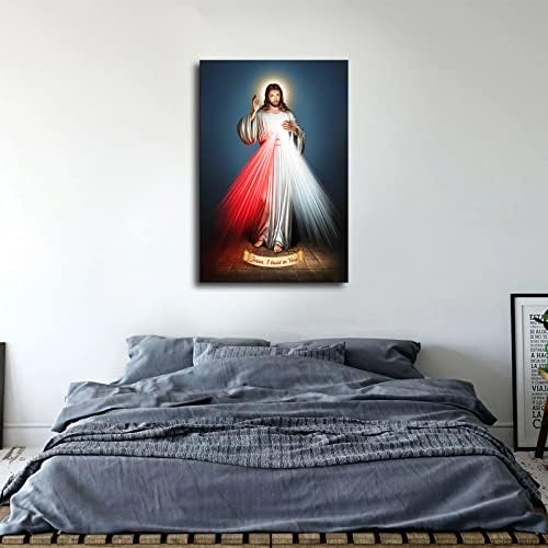 Jézus Krisztus Isteni Kegyelem Poszter Díszítő Festés Vászon Wall Art Nappali Plakátok Hálószoba Festés (keret nélküli,20x30inch)