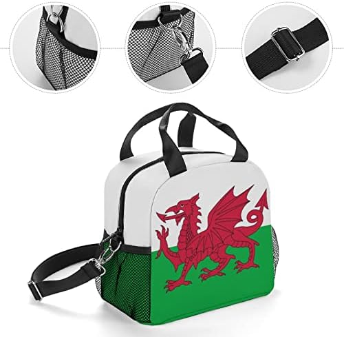 Zászló Wales Walesi Ebédet Szivárgásmentes Újrafelhasználható Hűtő Táska Váll Táska Munka Piknik Kemping
