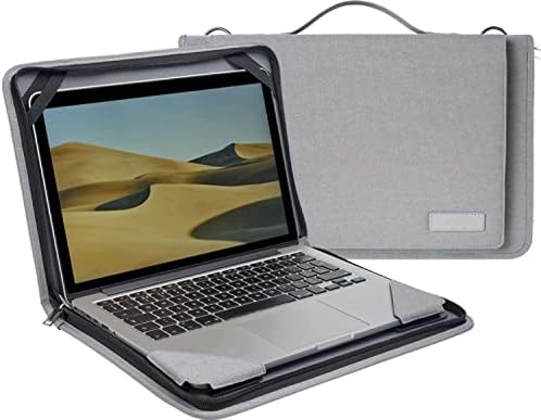 Broonel Szürke Bőr Laptop Messenger Esetben - Kompatibilis HP Spectre x360 14-ef2022na 13.5 Átalakítható Laptop