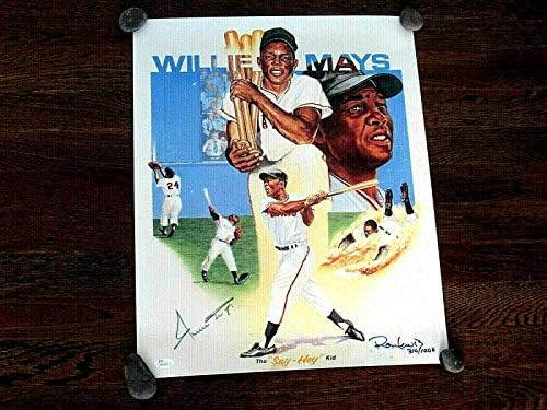 Willie Mays A Mondod, Hé, Kölyök Ny Giants Hof Aláírt Auto Ron Lewis L/e Litho Szövetség - Dedikált MLB Művészet