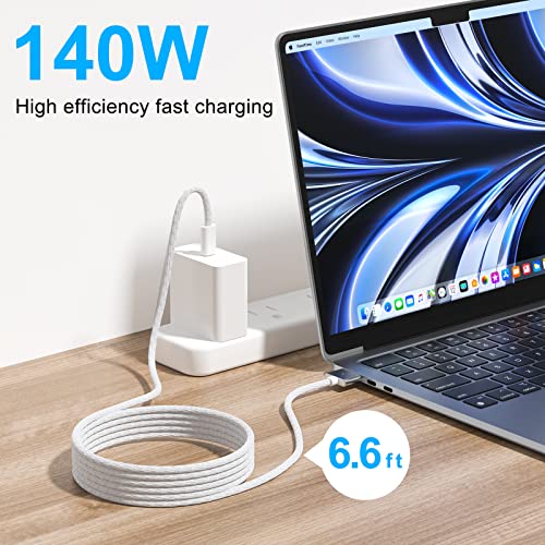 PonJel 140W USB-C-Mágneses 3 Töltő kábel Kábel Kompatibilis a MacBook Air (M2, 2022), valamint a MacBook Pro (14-es, M2, 2023), Pro (16 hüvelykes,