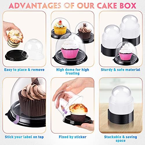 50 Darab Muffin Konténer Egyéni Világos, Egységes Sütis Dobozok Műanyag Cupcake Engedélyes Egyedi Cupcake Táskák Cupcake Csésze Fedő