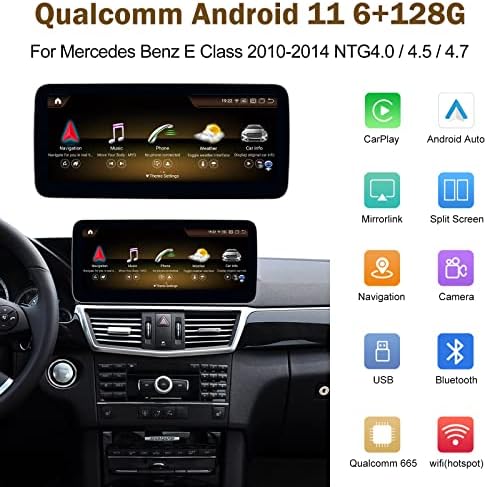 Android 11 Autó Sztereó 10.25 Hüvelyk Autó Érintőképernyő a Mercedes Benz E Osztály W212 2010-2014 NTG4.0/4.5,6+128G,Támogatja a Vezeték