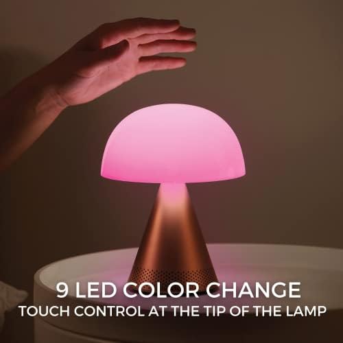 Lexon Mina L Audio Nagy Éjjeli Lámpa - LED Hordozható asztali Fény Hangszóró - Szín Változás & Újratölthető 24 órás Fény-val Dimmer -Alumínium