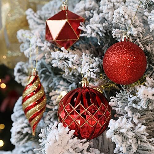 Alupssuc 100-AS Karácsonyi Tökös Díszek Meghatározott, Törhetetlen Műanyag Dekoratív Csecsebecsék a karácsonyfa Ünnepi Dekoráció