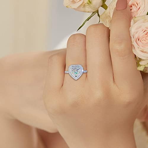 Köröm Gyűrűk Női Divat Kreatív Szerelem Cirkon Gyűrű Női Valentin-Napi Ajándék, Szív Gyűrű Gyanta Vaskos Gyűrűk (Arany, D)