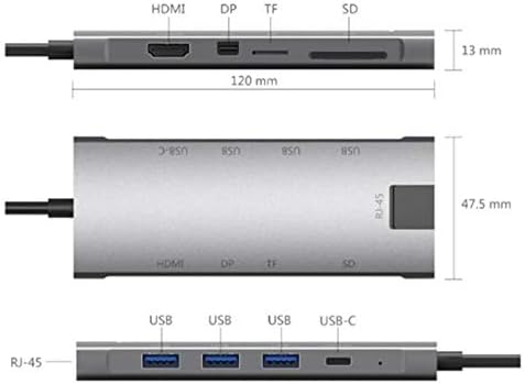 ZPLJ nagysebességű 9 Port Hub Adapter a Hatalom C Típusú Töltés Port, 3 USB Port, SD/TF Kártya Olvasó, pendrive Notebook PC Több C-Típusú